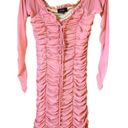 Majorelle  Deep Blush Darling V Neck Stretched Ruched Mini Dress Size Small Photo 0