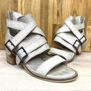 Kelsi Dagger  Buckle Open Toe Strappy Beige Leather Ankle Boots 6.5 Photo 0