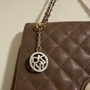 DKNY  quilted leather taupe purse tote bag Donna Karan Photo 5