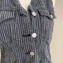 Gap Vintage Y2k 1990s  Black Stripe Pin Stripe Vest, Size Medium Photo 2