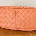 Anthropologie NWOT By  Leather Woven Top handle Bag Orange Women's Photo 4