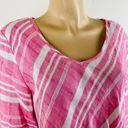 Habitat  Pretty Artsy Opposing Stripes Asymmetric Button Accented Tunic Top XL Photo 2