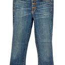 Veronica Beard  Carolyn Cropped Baby Boot-cut Jeans Tuxedo Stripes Blue Tidal 24 Photo 4