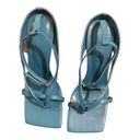 Bottega Veneta Bitters Veneta blue leather square toe ankle strap sandal. Photo 1