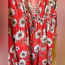 Jessica Simpson 🆕  Red Daisy Beaded Swimsuit Coverup Dress | Large Photo 2