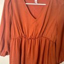 Isabel Maternity Women Small Orange Blouse V-Neck Buttons Stretch Relaxed Fit Photo 2