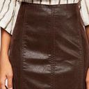 Free People Brown Vegan Leather Skirt Photo 0