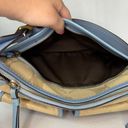 Coach Blue & Tan Legacy Double Pockets Turn Lock Satchel Canvas & Leather #13102 Photo 8