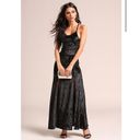 Love Culture Black Velvet Two Slit Maxi Dress Photo 2