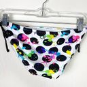 OP NWT  White & Black Polka Dot Neon Splattered Bikini Bottoms Size S Photo 1