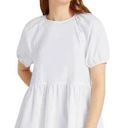 Hill House  Francesca Top High Low Blouse Peplum Cotton White NEW Womens Small Photo 0