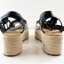 American Eagle  Platform Espadrille Snake Print Sandals Black Cream 9 Photo 4