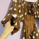 Dee Elle Dee Elly Brown Polka Dot Mini Dress Puff Sleeve Cut Out A Line Size Small Photo 4