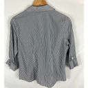 Chico's  No Iron Stripe button Down Shirt Size 1 / Medium Photo 5