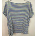 Woolrich  Striped Tee S Oversized Lettuce Hem Crepe Plisse Photo 2