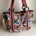 American Eagle AE Pink Brown Fish Abstract Print Cotton Canvas Medium Tote Bag Photo 3