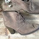 MIA | Womens (8) Shawna Taupe Suede Ankle Heeled Boots  Ankle Booties C177 Photo 2