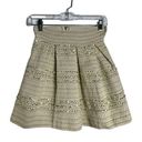 Ginger G  Womens Mini Skirt Sequin Pleated Cream Size 12 Photo 0