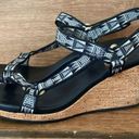 Teva  Arabella Wedge Cork Heeled Sandal Black White Mosaic Size 9 Open Toe Photo 0