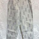 st. john's bay St. John’s Bay Women’s Cropped Pants Size 14 Cream Color With Glitter Print EUC Photo 0