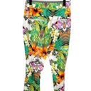 Bebe  Frankie Point Joggers SIZE XS Green Floral Zip Pocket Stretch Waist NEW Photo 5