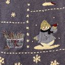 Croft & Barrow Croft Barrow‎ Winter Cardigan Purple Snowman Wool Blend Holiday Christmas XL Photo 3