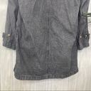 Denim & Co  Lined Black/Gray Denim Chore Coat Toggle Closure size M Medium Photo 6