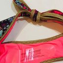 Aerie NWT XS  Pink and Gold Floral Bikini Panties with Hip Ties Photo 5