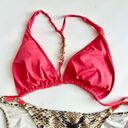 Vix Paula Hermanny  x L Space Bikini Top & Snake Print Bottom Pink Brown Women's Photo 2