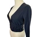 Beyond Yoga  Graceland Wrap Surplice Cropped Long Sleeve Top Black Photo 6