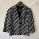 Doncaster  Black White Gray Striped Blazer 4 Photo 2