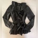 Apt. 9  Black Ruffled Belted Tie Jacket Size Small Photo 1