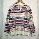 Caslon NEW NWT  PETITE Tie Back Sweater Cream Ivory Pink Blue Fair Isle Nordic PS Photo 6