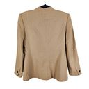 Oleg Cassini Vintage  Womens 6P Petite Wool Tan Black Contrast Trim Button Blazer Photo 1