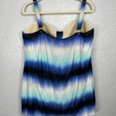 Cacique Swim by  Women Plus Size 24W Blue White Tie Dye Tankini Top Built in Bra Photo 4