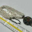 Onyx Vintage Tibetan carnelian  Jasper multi strand pendant necklace Photo 6