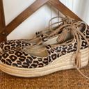 Ann Taylor  Elsa leopard printed calf hair espadrille wedges size 7 Photo 4