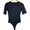 Everlane New  The Short-Sleeve Crew Neck Bodysuit Black Thong Size Small Photo 1