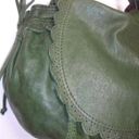 Lucky Brand Hobo Scalloped Flap Green Leather Shoulder Bag Photo 1