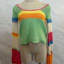 Pink Lily Y2K Open Back Color Block Knit Sweater Photo 0