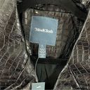 Modcloth NWT  Crocodile Rock Black Faux Leather Moto Jacket Size Large Photo 2