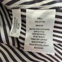 Calvin Klein  Women's Black & White Striped Collared Button-Front Shirt Photo 7