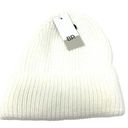 BP  Beanie Hat One Size Ribbed Knit Fold Up Winter One Size Cream NWT Photo 0