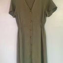 Love Tree  Woman Ankle Dress Button Front Size M Olive Sage color Photo 0