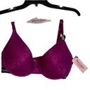 Juicy Couture  Womens Sexy T-Shirt Bra Size 40D Berry Glam Lace Cups Stretch Photo 0