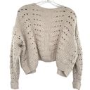 The Moon  & Madison Cropped Cable Knit Oversized Cardigan Sweater Photo 6