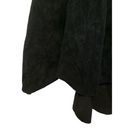 CAbi  100% Leather Midi Flutter Skirt Size 2 Black Handkerchief Western Boho Photo 3