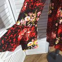 Vintage 70s boho mod floral red black midi dress trumpet sleeves sz M L Size M Photo 6