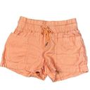 Athleta  Cabo Linen 4” Short Women’s 0 Peach Orange  Pull on Drawstring High Rise Photo 0