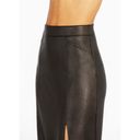 Spanx Leather-Like Midi Skirt Noir A-Line Shiny High-Waist Pencil Mid-Length S Photo 5